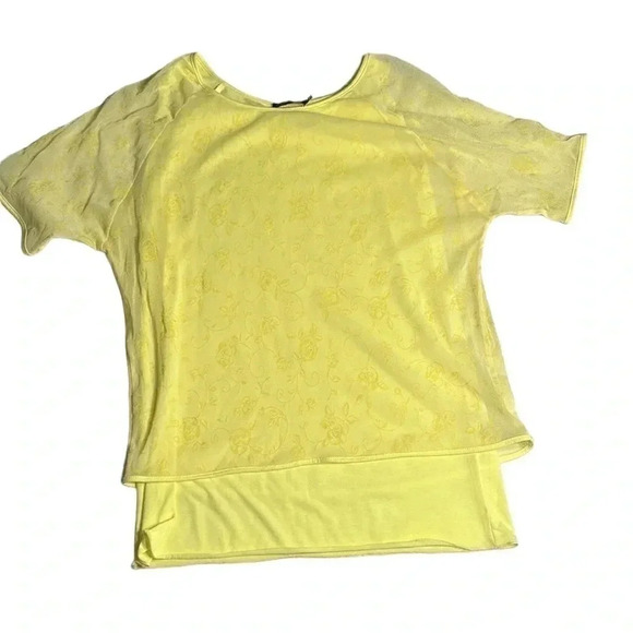 Y2K  vtg NWT top,women M, Layered sheer,overlay,floral yellow,fairy,feminine EC - Picture 3 of 16